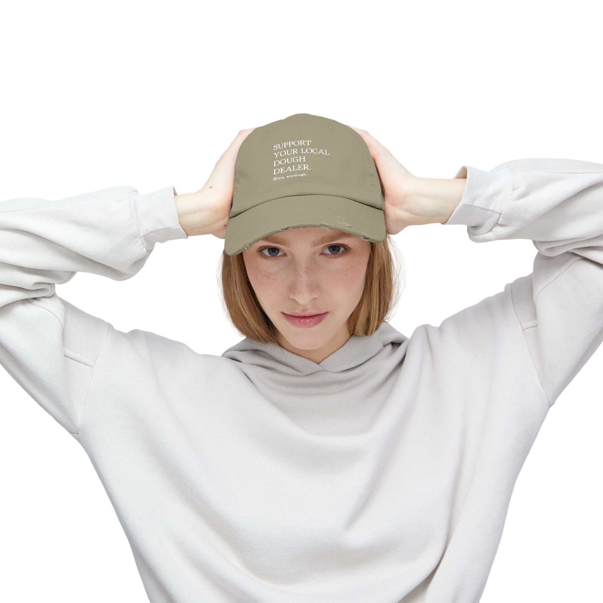 Support Your Local Dough Dealer Distressed Cap - Mrs. Sourdough