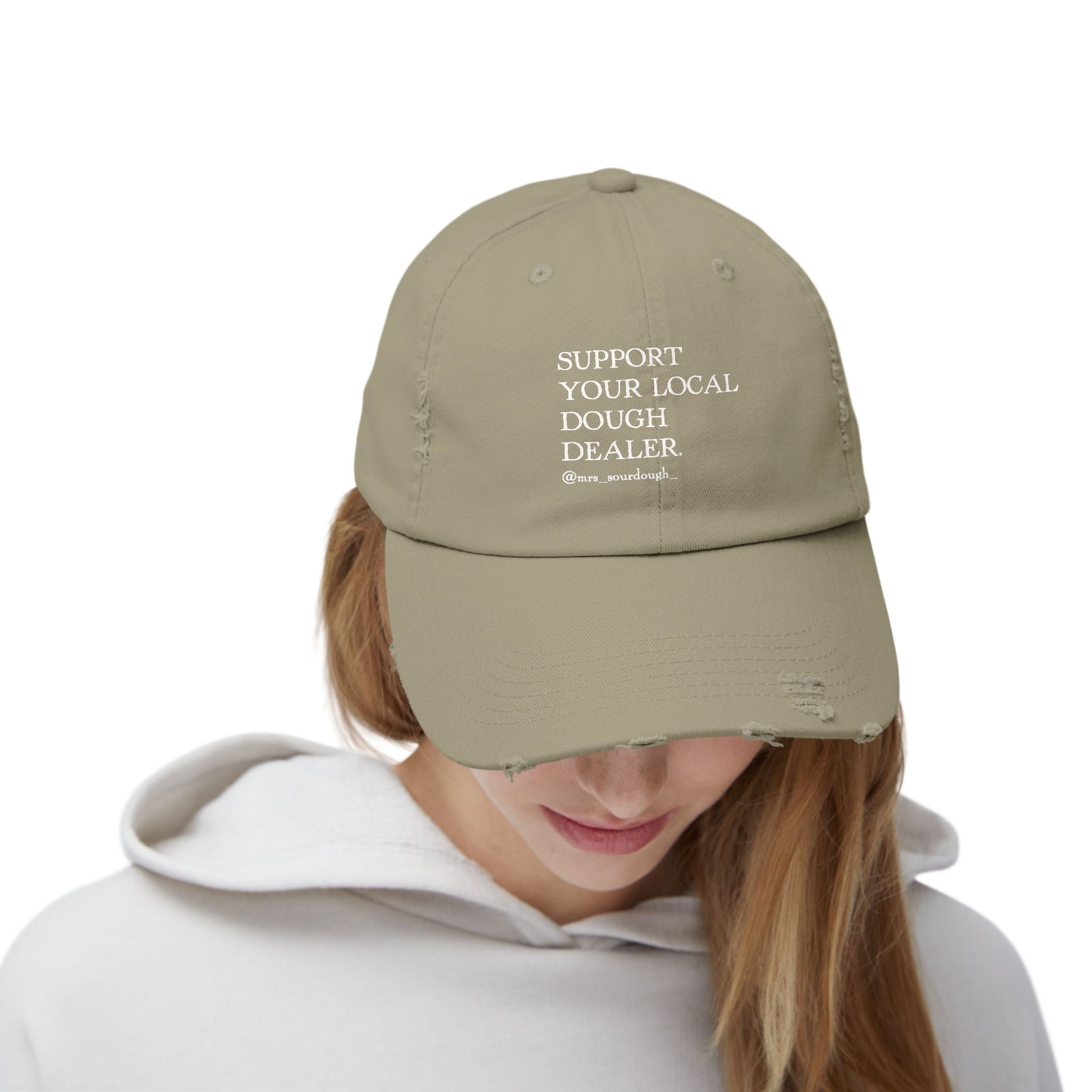 Support Your Local Dough Dealer Distressed Cap - Mrs. Sourdough