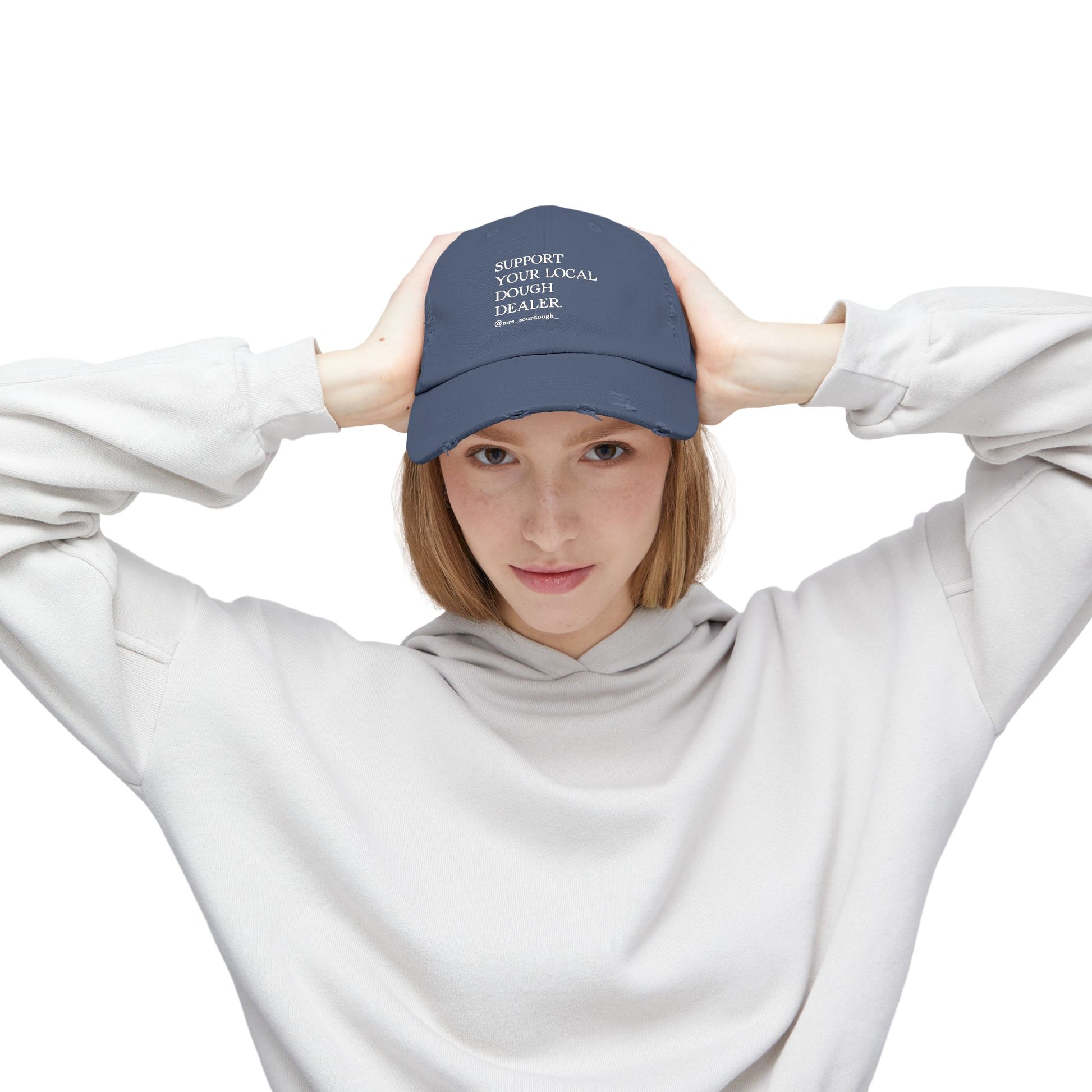 Support Your Local Dough Dealer Distressed Cap - Mrs. Sourdough