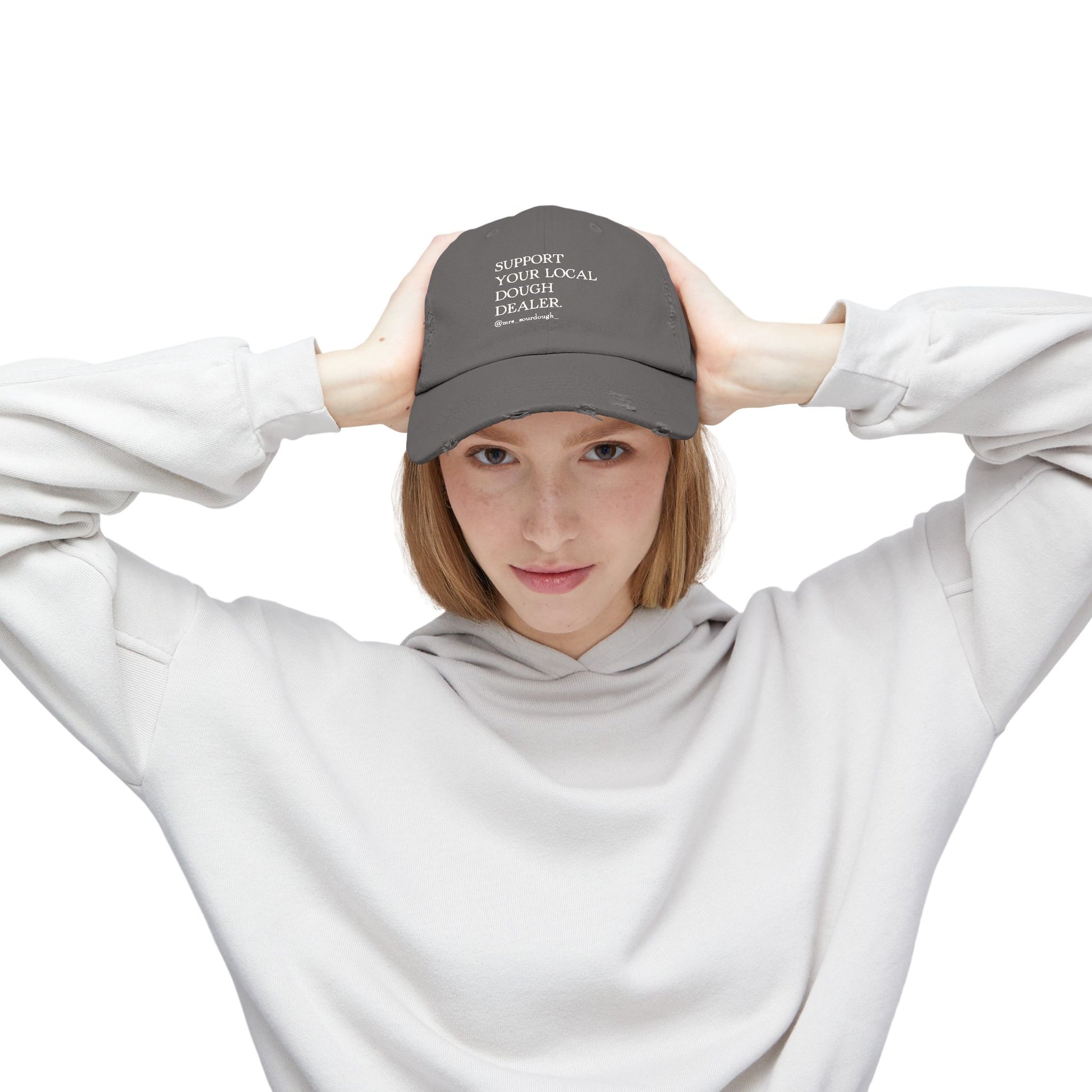 Support Your Local Dough Dealer Distressed Cap - Mrs. Sourdough