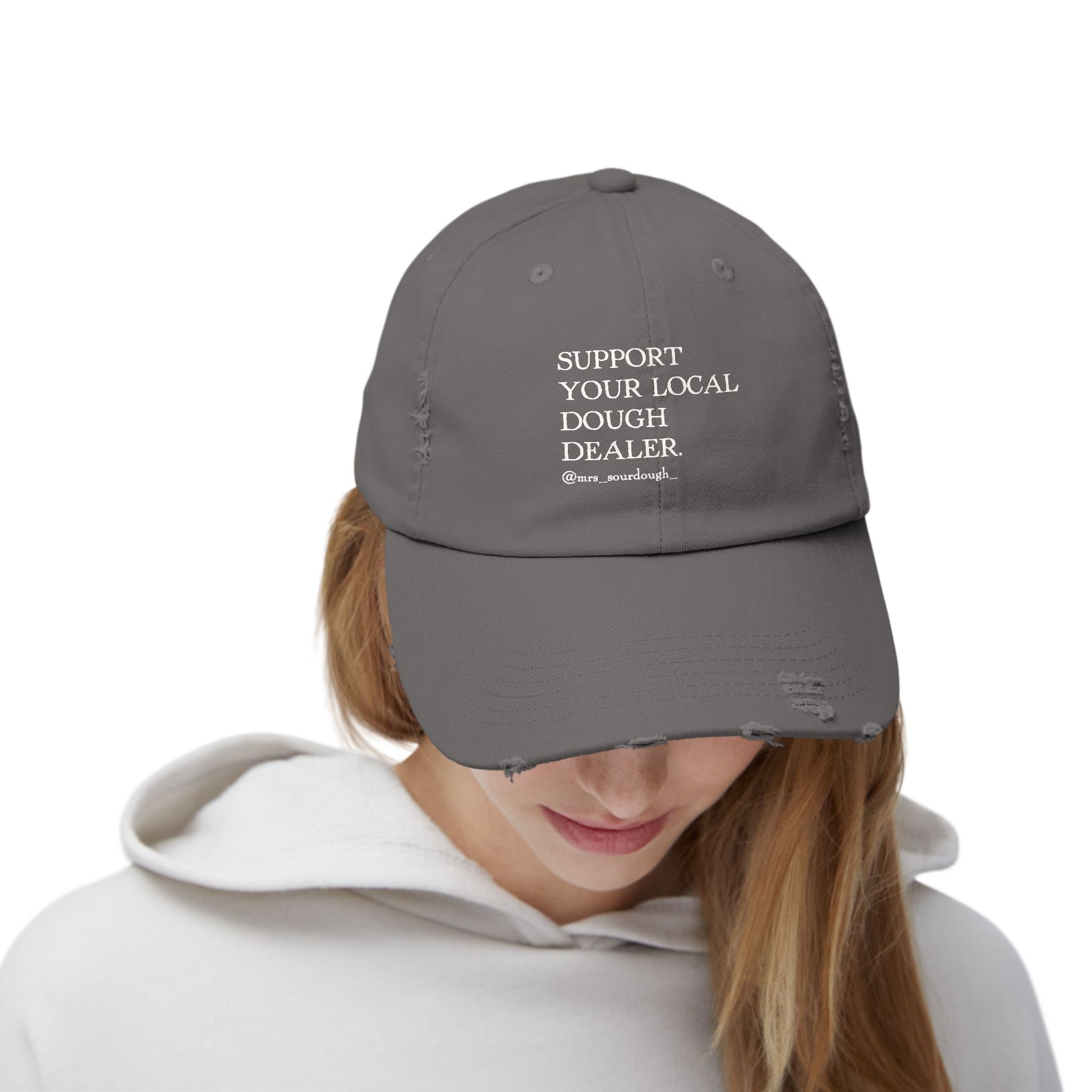 Support Your Local Dough Dealer Distressed Cap - Mrs. Sourdough