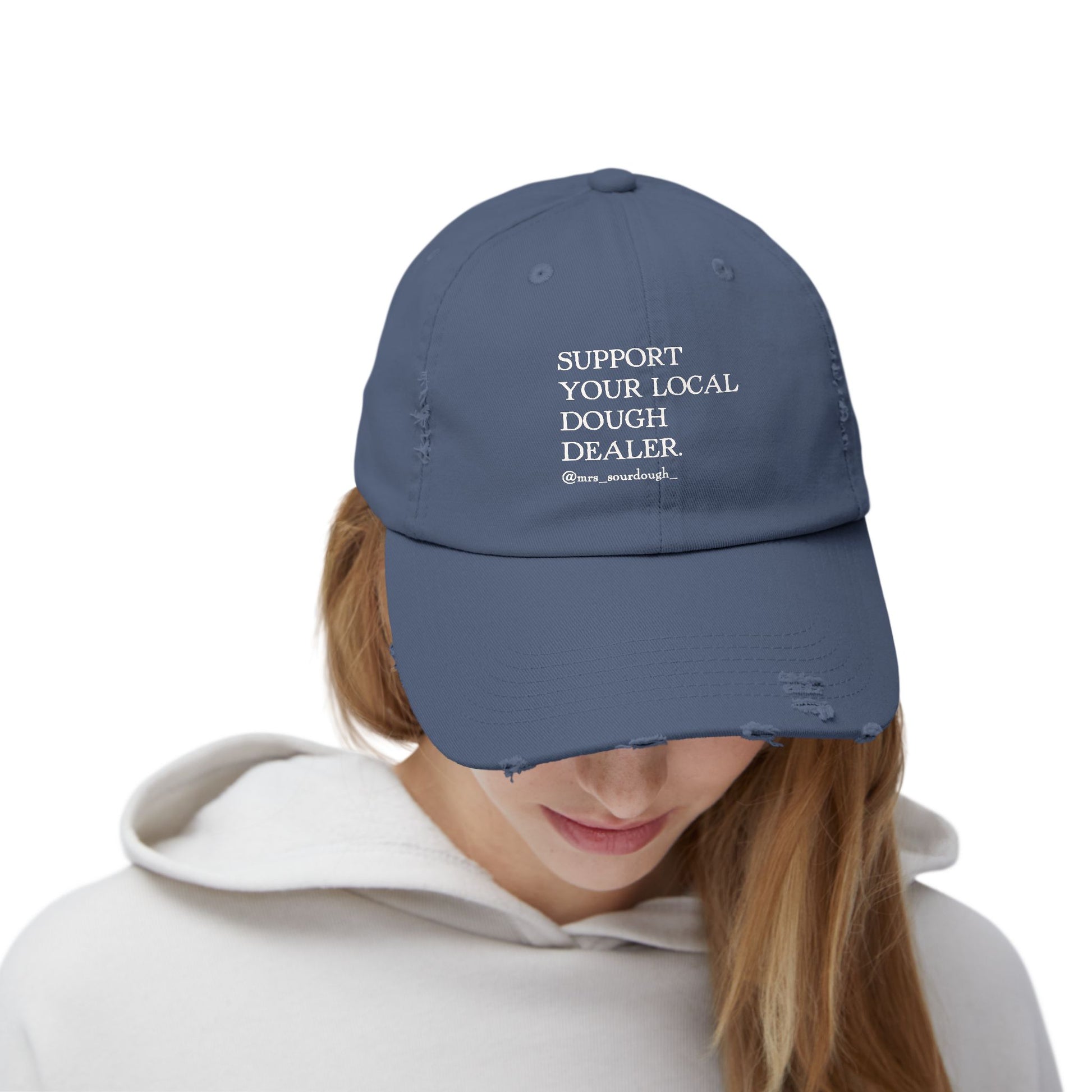 Support Your Local Dough Dealer Distressed Cap - Mrs. Sourdough
