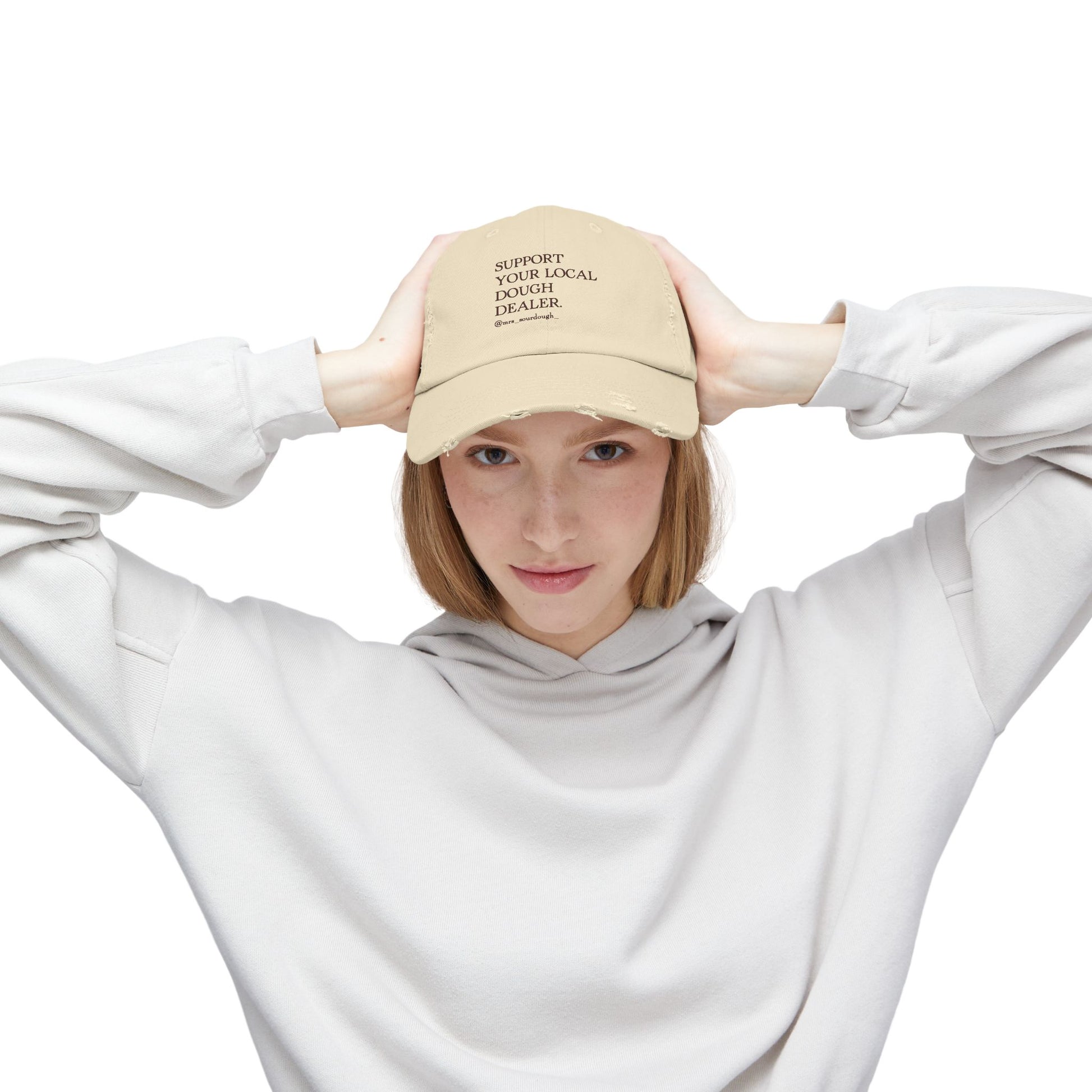 Support Your Local Dough Dealer Distressed Cap - Mrs. Sourdough