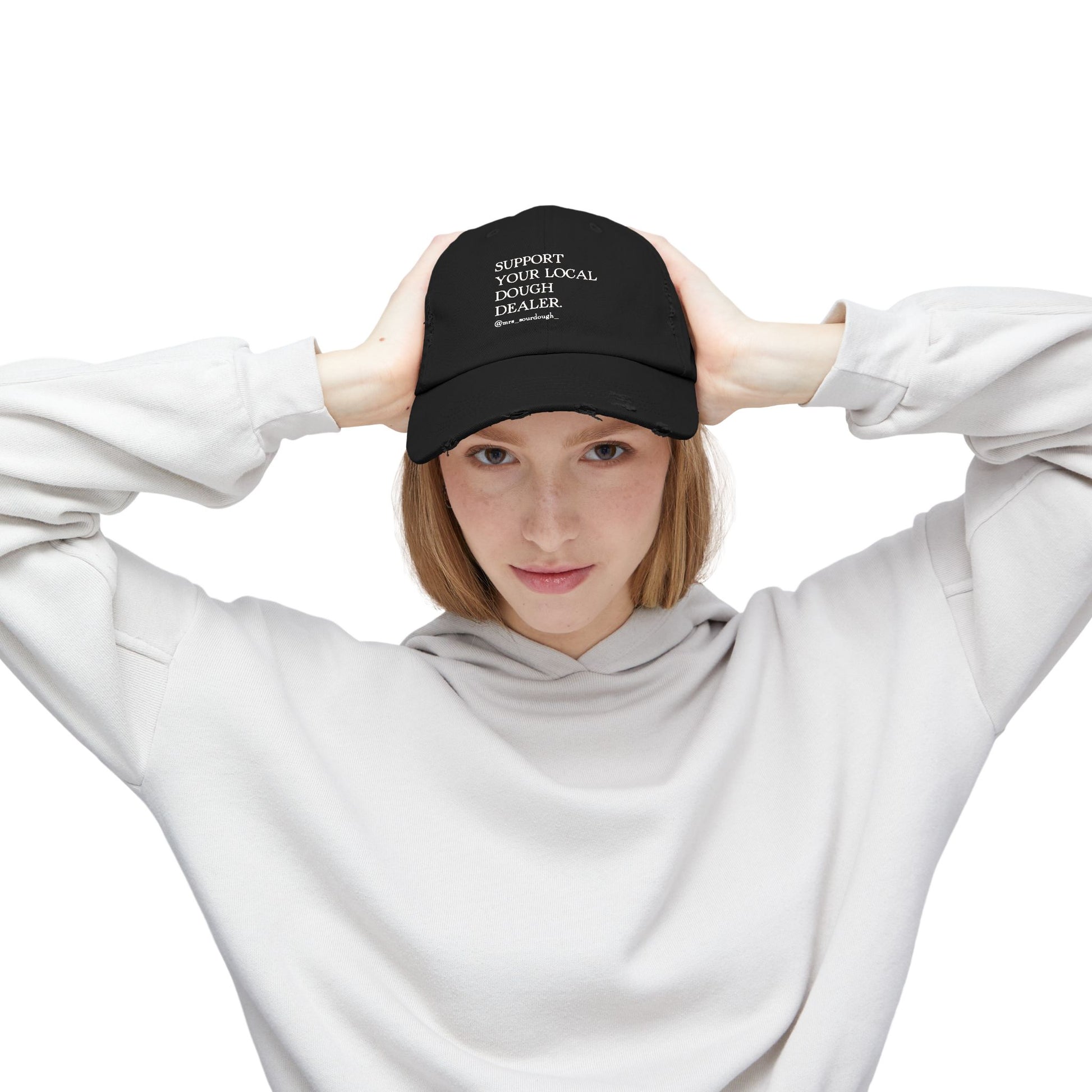 Support Your Local Dough Dealer Distressed Cap - Mrs. Sourdough