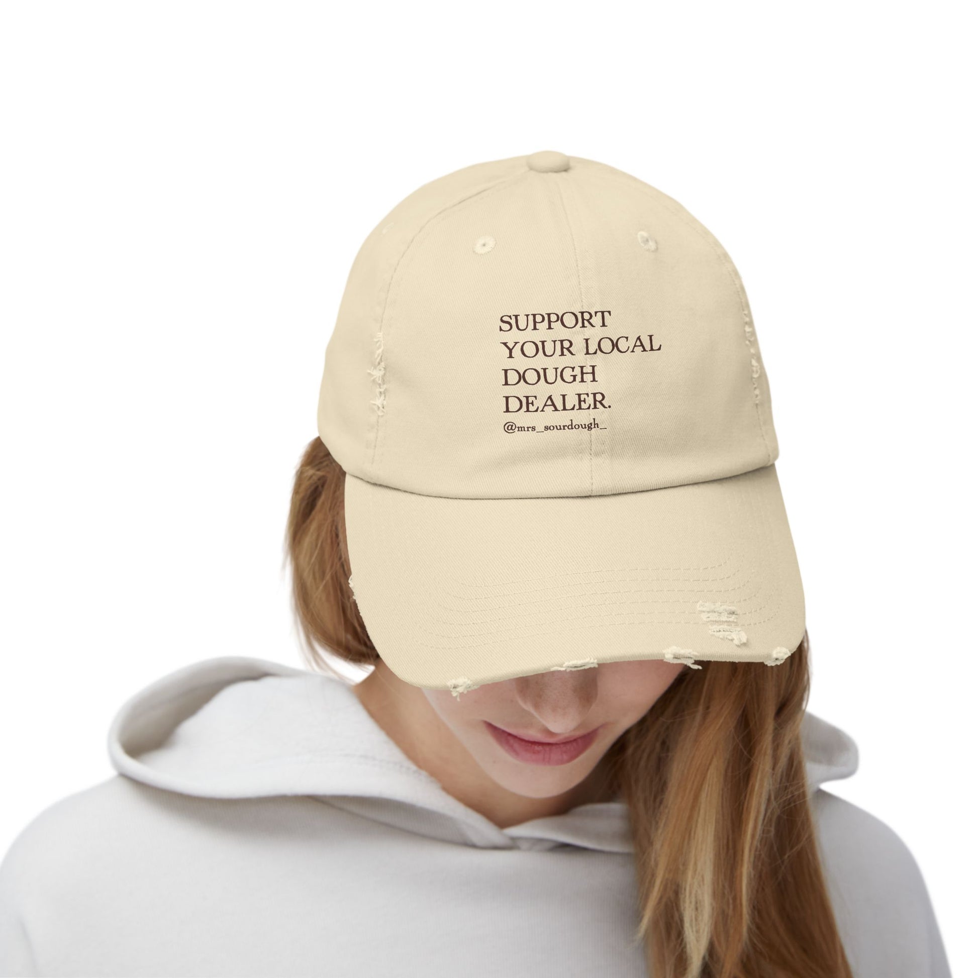 Support Your Local Dough Dealer Distressed Cap - Mrs. Sourdough