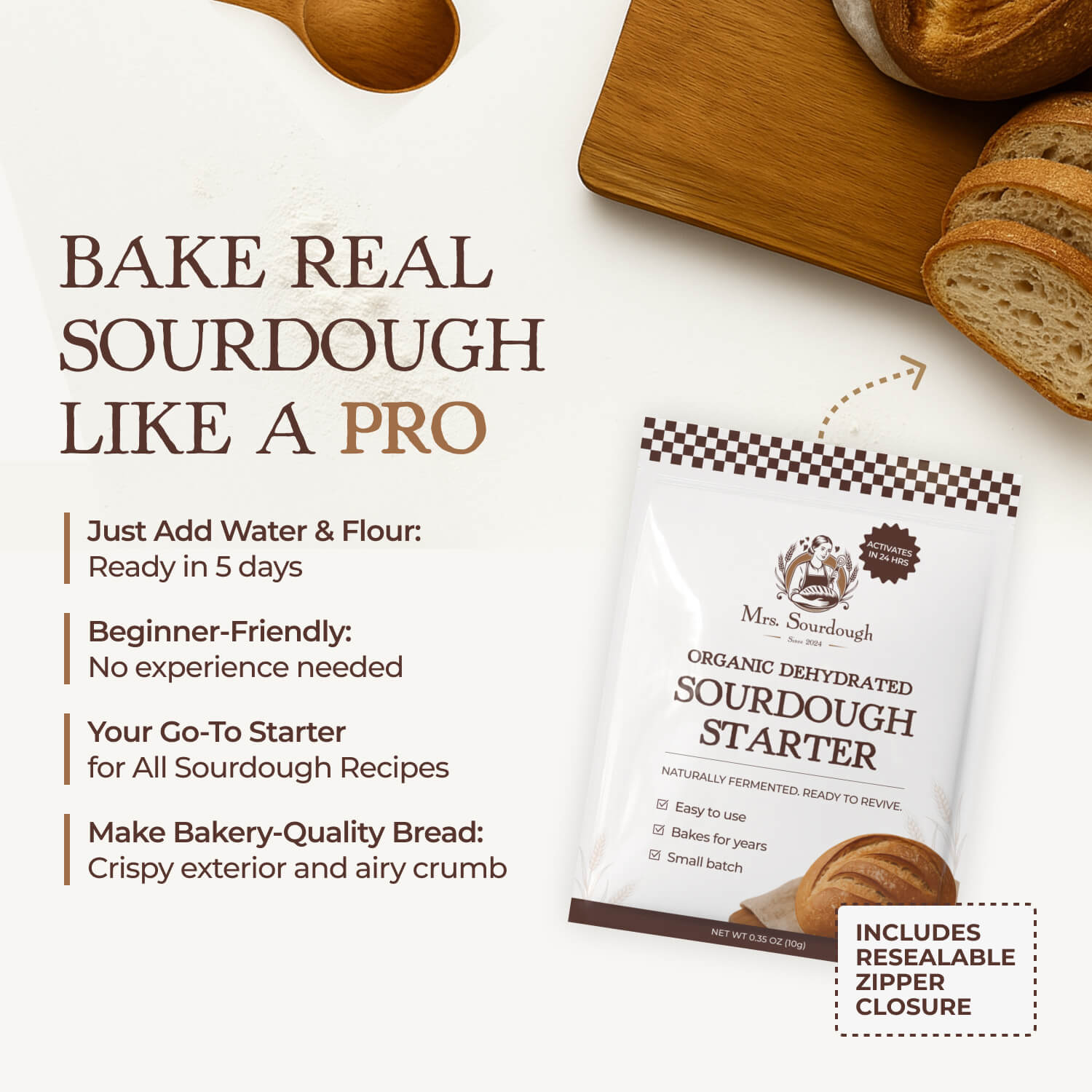 Organic Dehydrated Sourdough Starter - Mrs. Sourdough